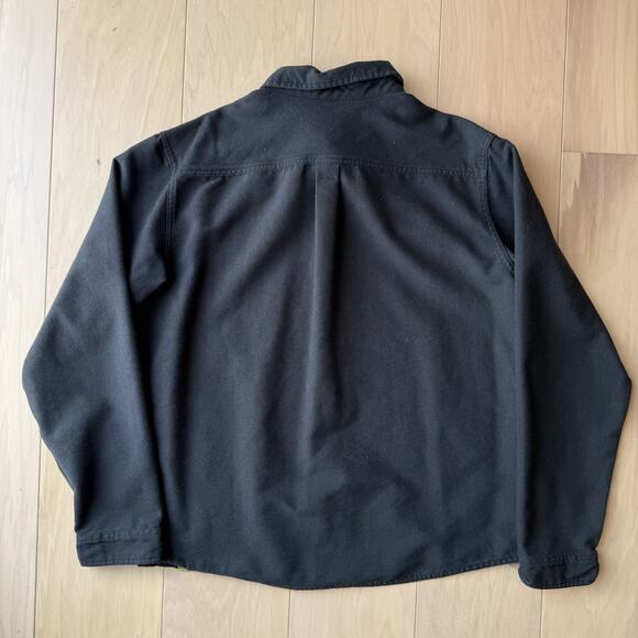 Smartwool Merino Wool Flannel Large Black Button Up Shirt Minimalist Outerwear - Picture 8 of 9